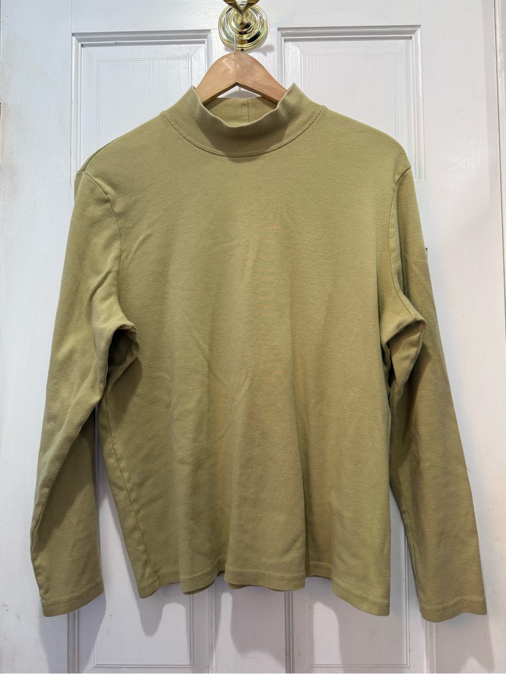 Jennifer Moore Green Mock Neck Shirt Women’s Size Large